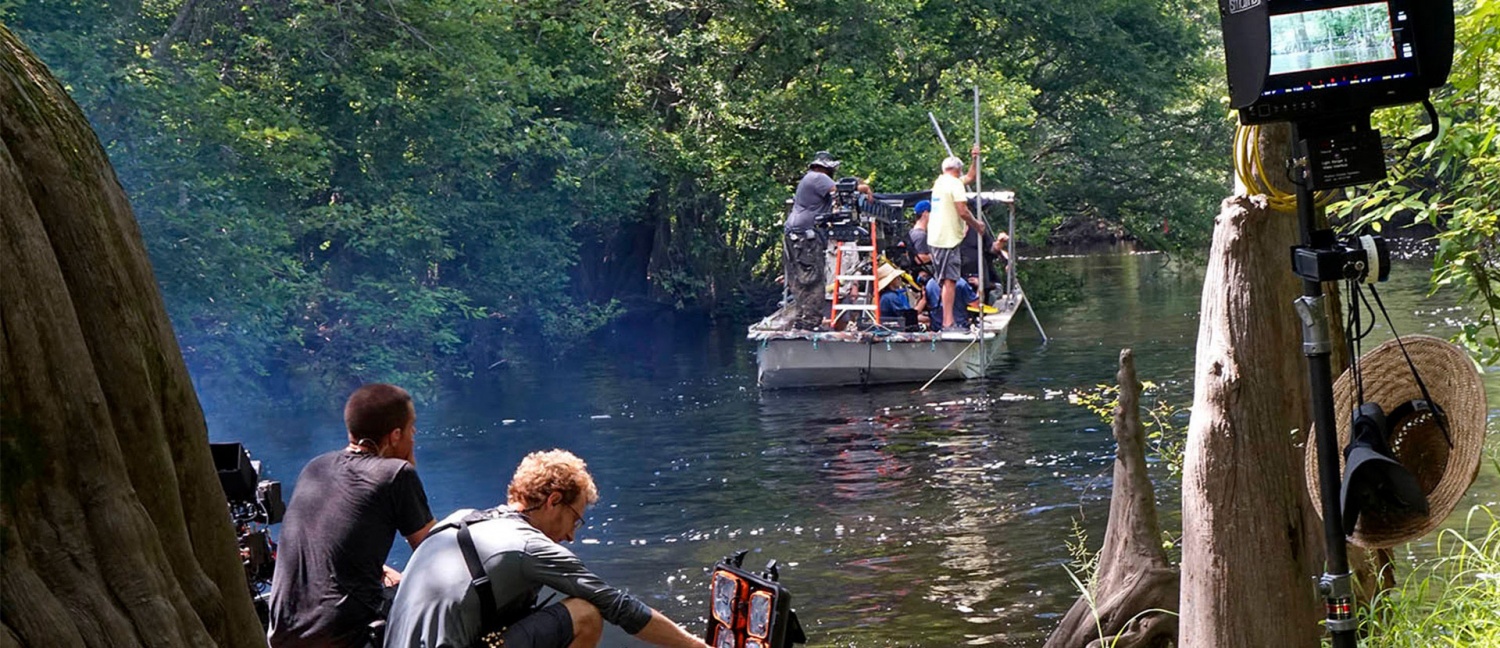 Small boat on a river